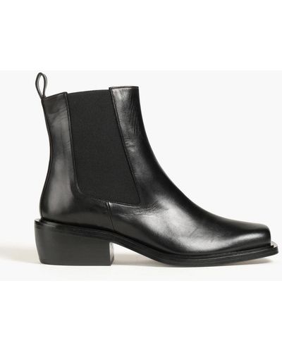 FRAME Le Fenton Leather Ankle Boots - Black