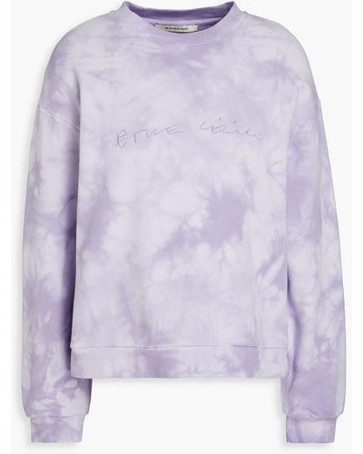 Être Cécile Embroidered Tie-dyed French Cotton-terry Sweatshirt - Purple