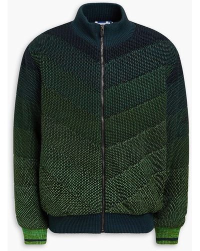 Missoni Quilted Dégradé Bouclé-knit Bomber Jacket - Green