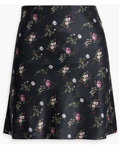 Cami NYC Aviva Floral-print Stretch-silk Satin Mini Skirt - Black