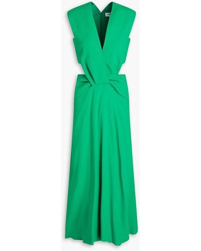 Victoria Beckham Cutout Twisted Crepe Midi Dress - Green