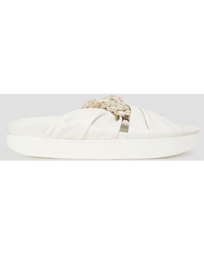 Zimmermann Twisted Leather And Cord Slides - White