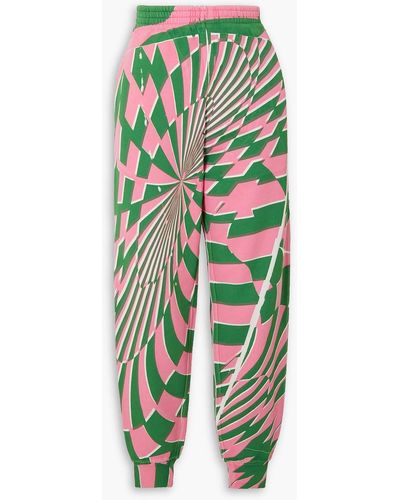 Stella McCartney + Ed Curtis Printed Cotton-jersey Track Pants - Green