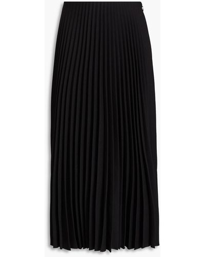 Valentino Garavani Pleated Satin-crepe Skirt - Black