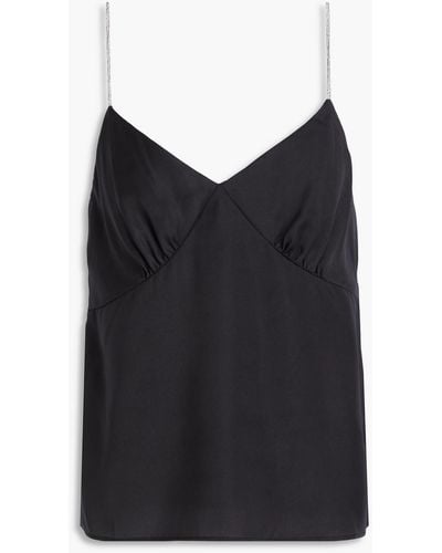 Solid & Striped The Rosetta Crystal-embellished Satin Camisole - Black