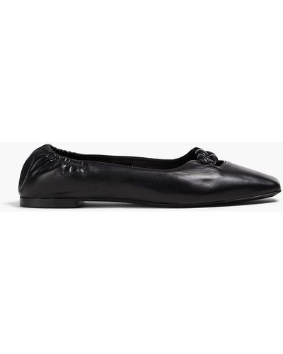 FRAME Le Collina Braided Leather Ballet Flats - Black