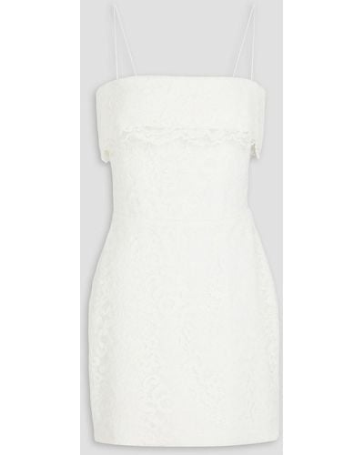 Rasario Cotton-blend Corded Lace Mini Dress - White
