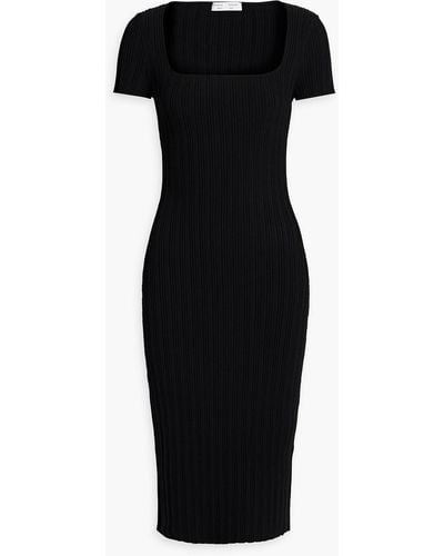 Proenza Schouler Cutout Ribbed-knit Midi Dress - Black