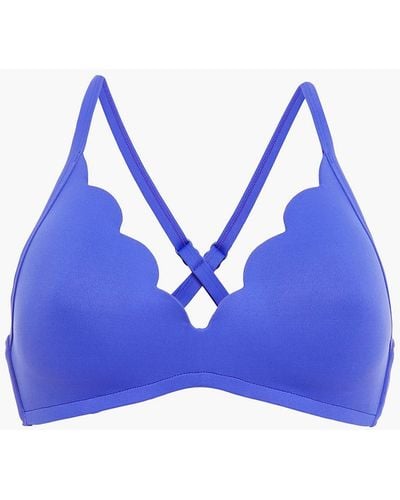 Seafolly Petal Edge Triangle Bikini Top - Blue