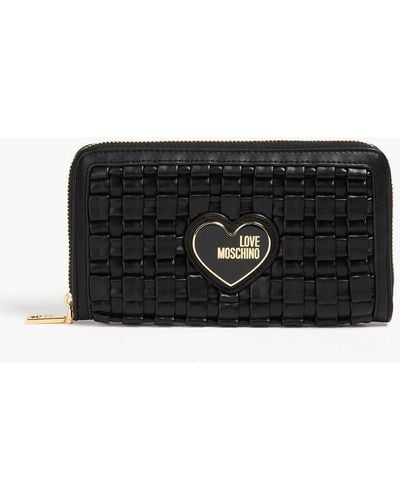 Love Moschino Woven Faux Leather Wallet - Black