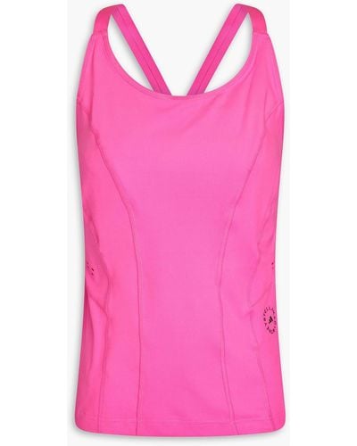 adidas By Stella McCartney Logo-print Stretch-jersey Tank - Pink