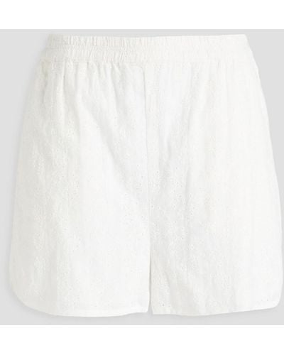 Rag & Bone April Broderie Anglaise Cotton Shorts - White
