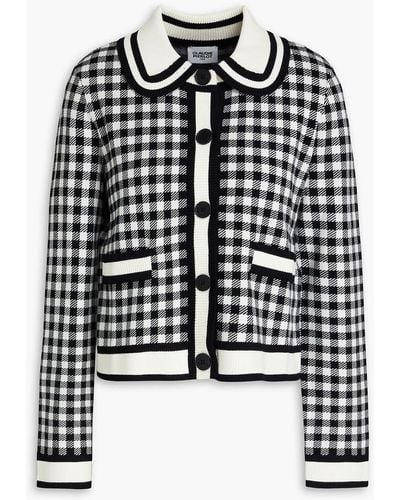 Claudie Pierlot Strickcardigan mit gingham-karo - Schwarz