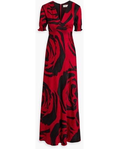 Diane von Furstenberg Walker Floral Maxi Dress - Red