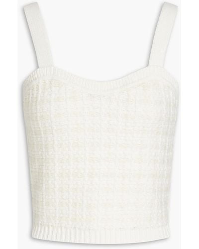 Maje Cropped Knitted Tank - White