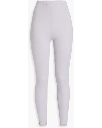 L.F.Markey Dimitri Ribbed Organic Cotton-jersey leggings - White