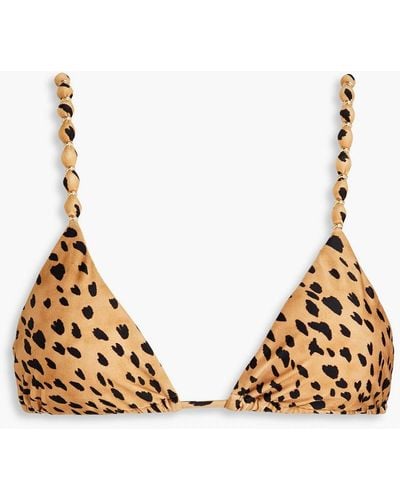 ViX Knotted Leopard-print Bikini Top - Multicolour