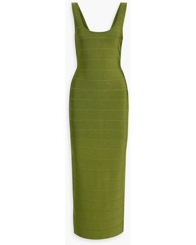 Hervé Léger Bandage Maxi Dress - Green