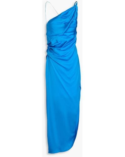 Rachel Gilbert Xandra Draped Satin Maxi Dress - Blue