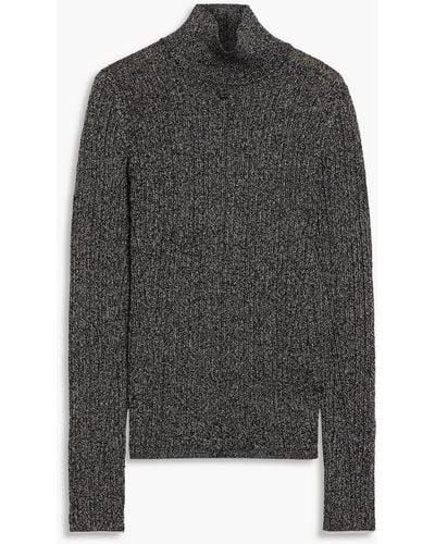 Rag & Bone Lexi Metallic Cotton-blend Turtleneck Sweater - Grey