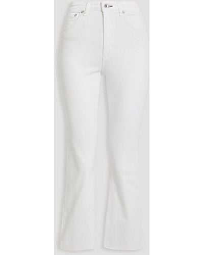 Rag & Bone Nina Frayed High-rise Kick-flare Jeans - White