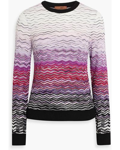 Missoni Crochet-knit Cotton-blend Sweater - Pink