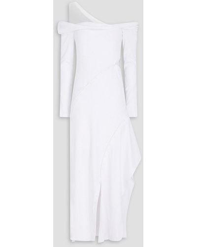 Jonathan Simkhai Tinsley One-shoulder Chiffon-paneled Jersey Midi Dress - White