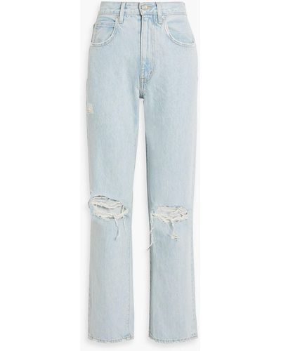 SLVRLAKE Denim London hoch sitzende jeans mit geradem bein in distressed-optik - Blau
