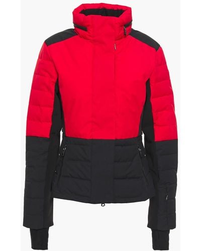 Erin Snow Quilted Two-tone Shell And Stretch-jersey Ski Jacket - Red