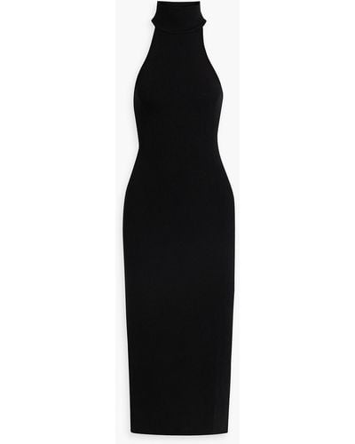 Enza Costa Ribbed-knit Midi Dress - Black