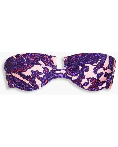Zimmermann Paisley-print Underwired Bandeau Bikini Top - Purple