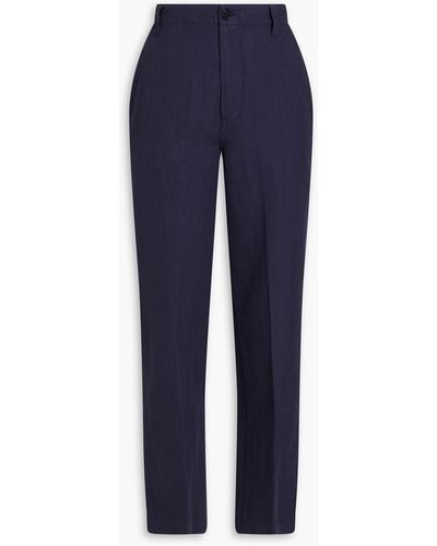 Alex Mill Kennedy Linen, Tm And Cotton-blend Twill Tapered Trousers - Blue