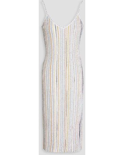 Missoni Metallic Ribbed-knit Dress - White