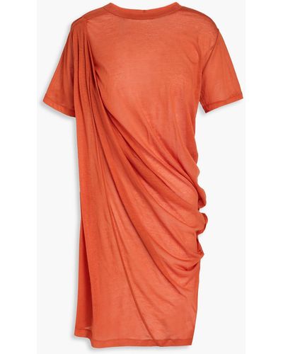 Rick Owens Asymmetrisches oberteil aus baumwoll-jersey mit raffung - Orange