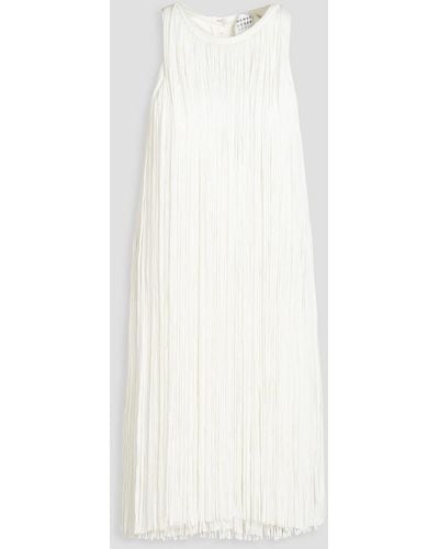 Hervé Léger Fringed Bandage Mini Dress - White