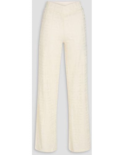 ROTATE BIRGER CHRISTENSEN Briella Jacquard-knit Flared Trousers - White