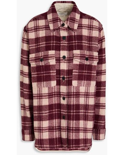 Isabel Marant Faxon Checked Wool-blend Jacket - Red