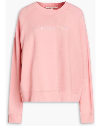 Être Cécile Suprette Embroidered French Cotton-terry Sweatshirt - Pink