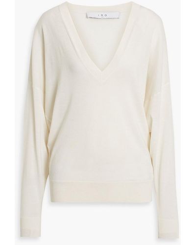 IRO Romye Merino Wool And Silk-blend Sweater - White