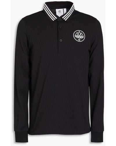 adidas Originals Cotton-blend Piqué Polo Shirt - Black