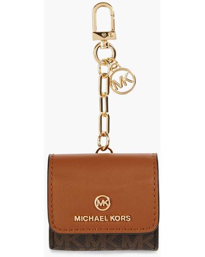 MICHAEL Michael Kors Logo-print Smooth And Faux Textured-leather Airpods Case - White