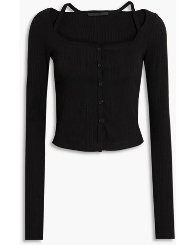 Helmut Lang Cutout Knitted Top - Black