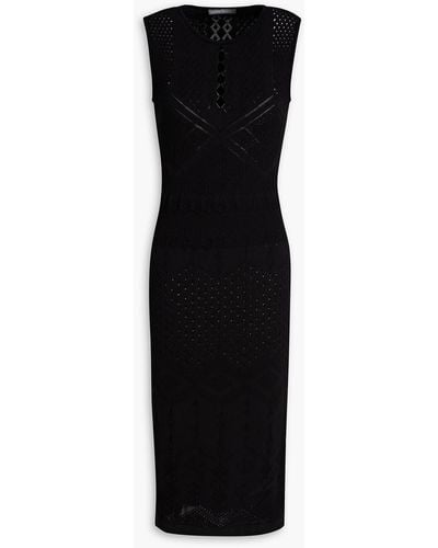 Alberta Ferretti Pointelle-knit Cotton Dress - Black