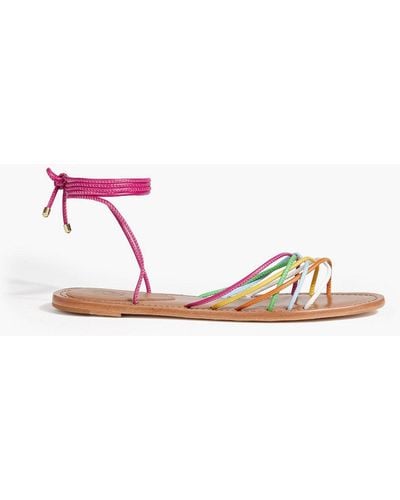 Porte & Paire Leather Sandals - Pink