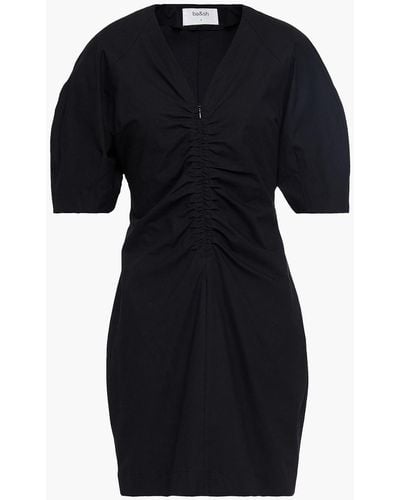 Ba&sh Moja Ruched Stretch-cotton Mini Dress - Black