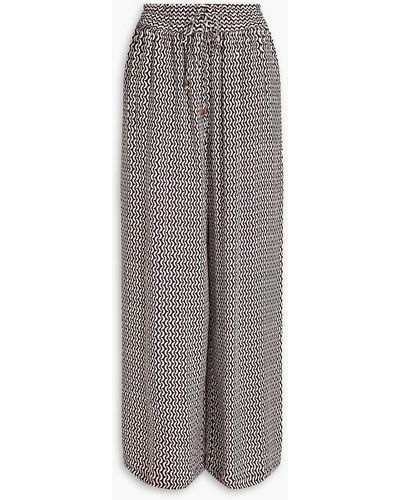 Jets by Jessika Allen Ipanema Printed Woven Wide-leg Trousers - Grey