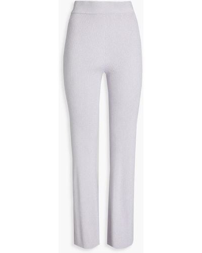 A.L.C. Logan Metribbed-knit Flared Trousers - White