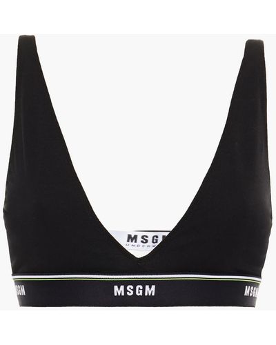 MSGM Sport-bh aus jersey aus stretch-baumwolle - Schwarz