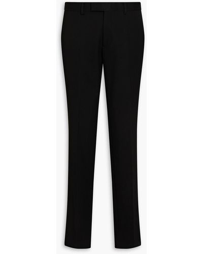 Sandro Satin-trimmed Wool-blend Suit Trousers - Black