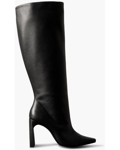 BY FAR Mimi Cuttrell Leather Knee Boots - Black